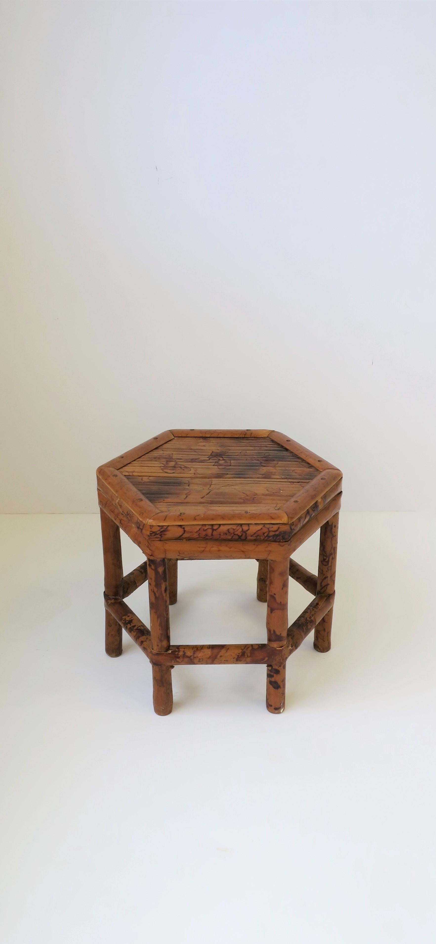 Small Bamboo Pedestal Side Table or Plant Stand 3