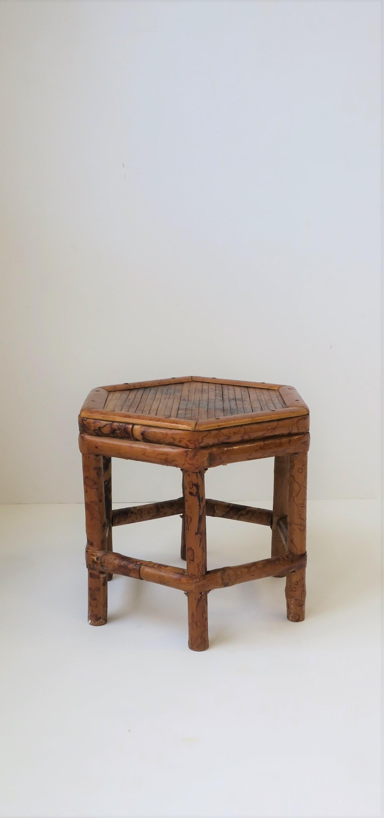 Small Bamboo Pedestal Side Table or Plant Stand 5
