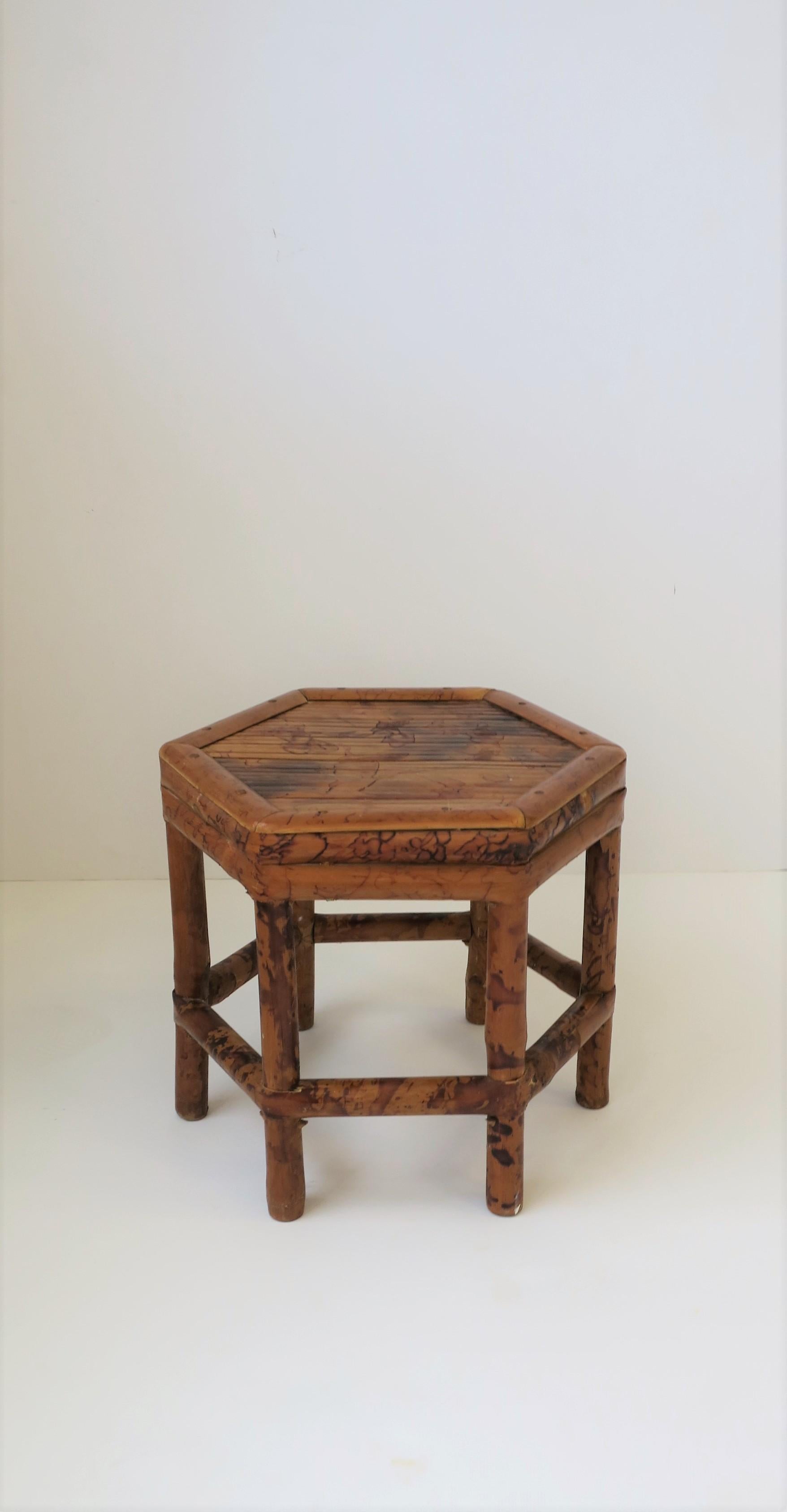 Small Bamboo Pedestal Side Table or Plant Stand 1