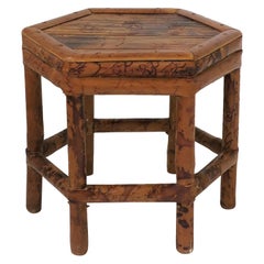 Small Bamboo Pedestal Side Table or Plant Stand