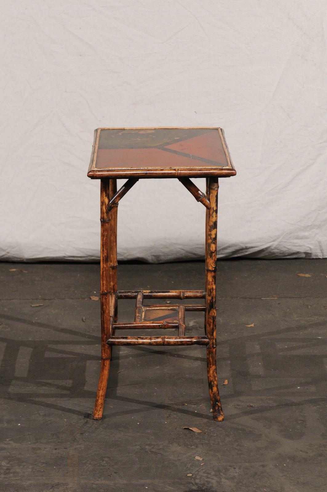 20th Century Small Bamboo Side Table, Rectangular Top, circa 1900