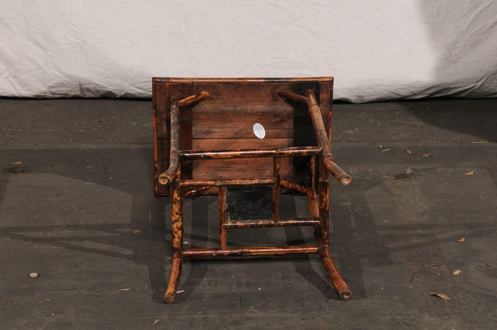 Small Bamboo Side Table, Rectangular Top, circa 1900 3