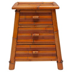 Small Bamboo Sideboard, Cabinet, Italy, 1950s