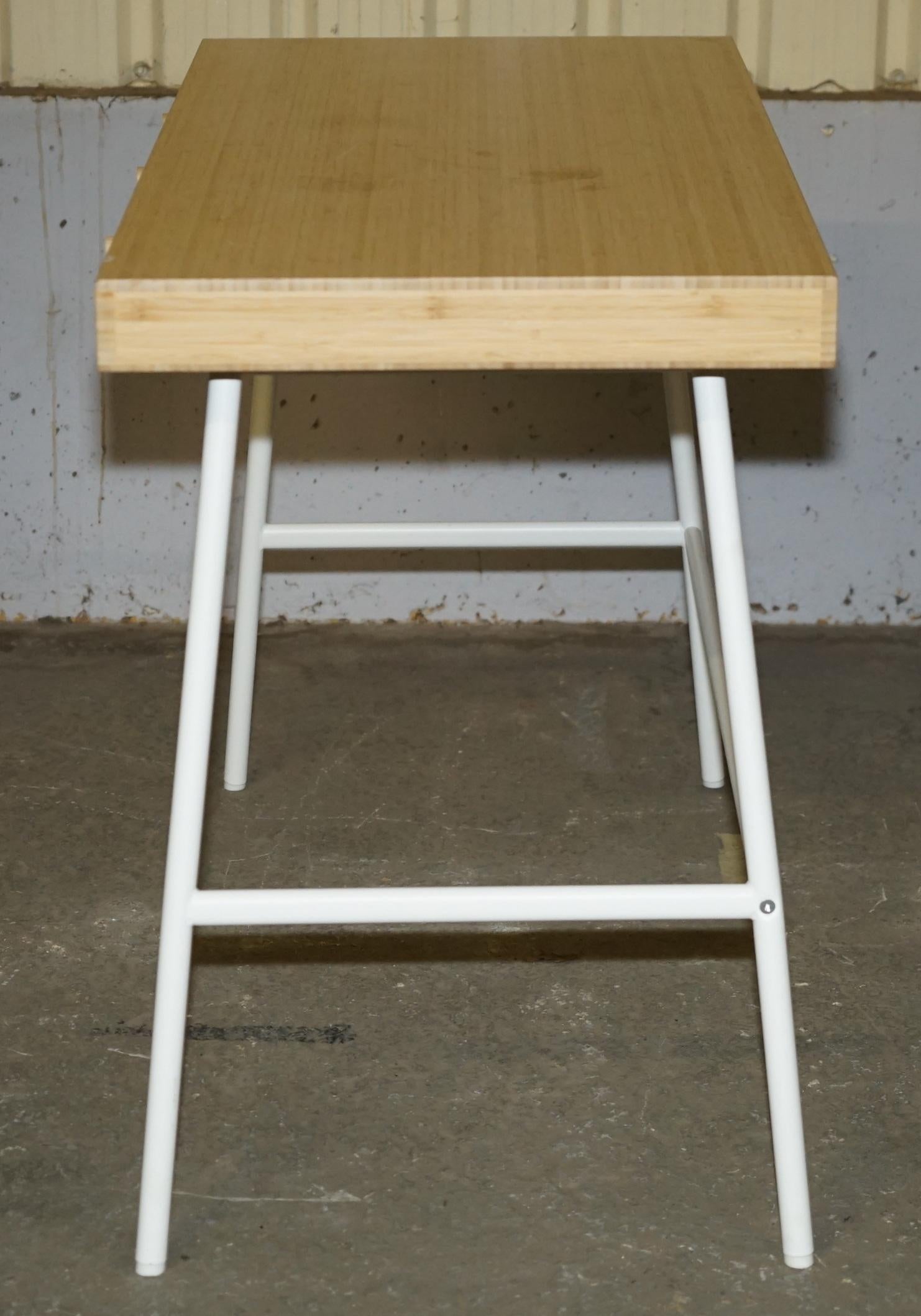 SMALL BAMBOO WOOD THREE DRAWER OFFICE DESK IDEAL FOR CHiLDRENS ROOMS For Sale 5