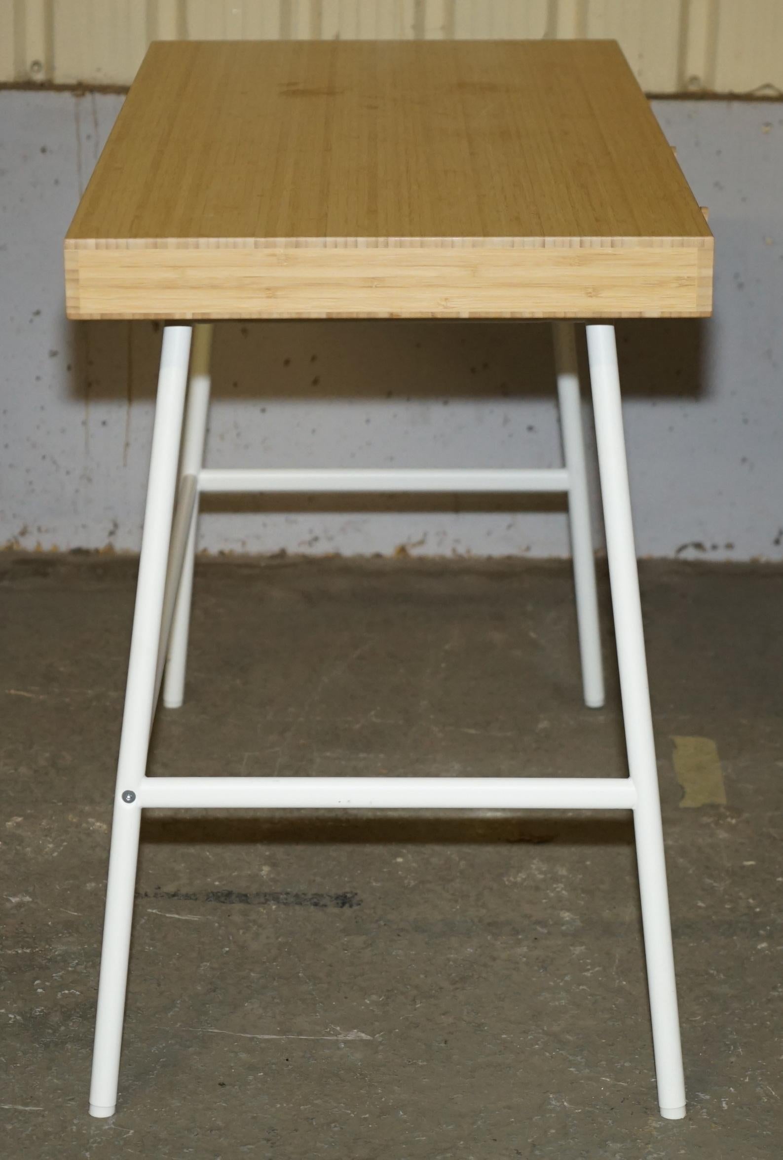 SMALL BAMBOO WOOD THREE DRAWER OFFICE DESK IDEAL FOR CHiLDRENS ROOMS For Sale 2
