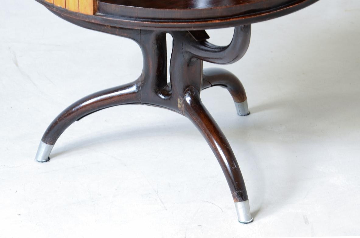 Mid-Century Modern Small bar cabinet in the shape of a column in blond wood