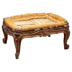 Antique Small Baroque Footstool, 18th Century