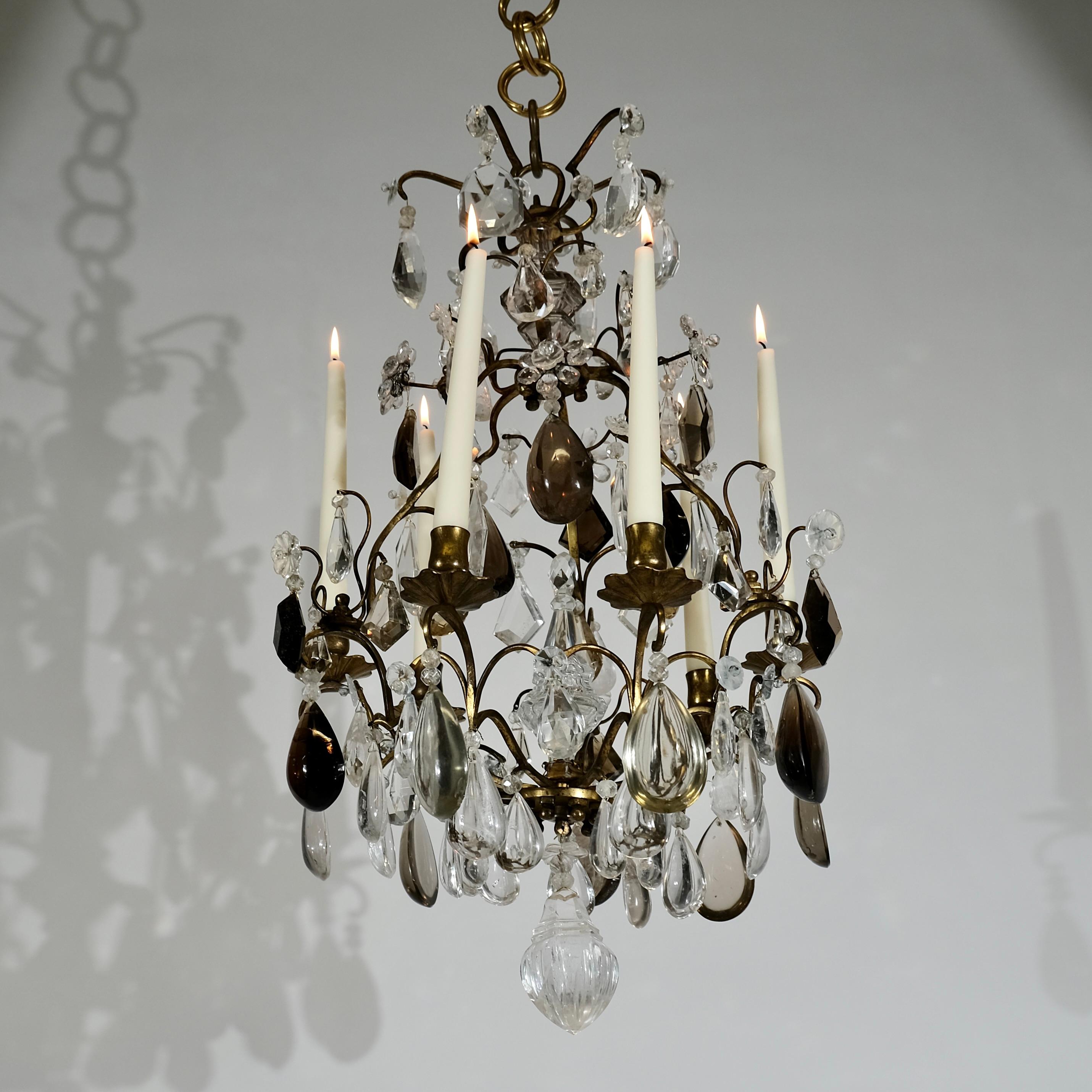 Small Baroque Style Chandelier with Exquisite Rock Crystals. 19th c. 4