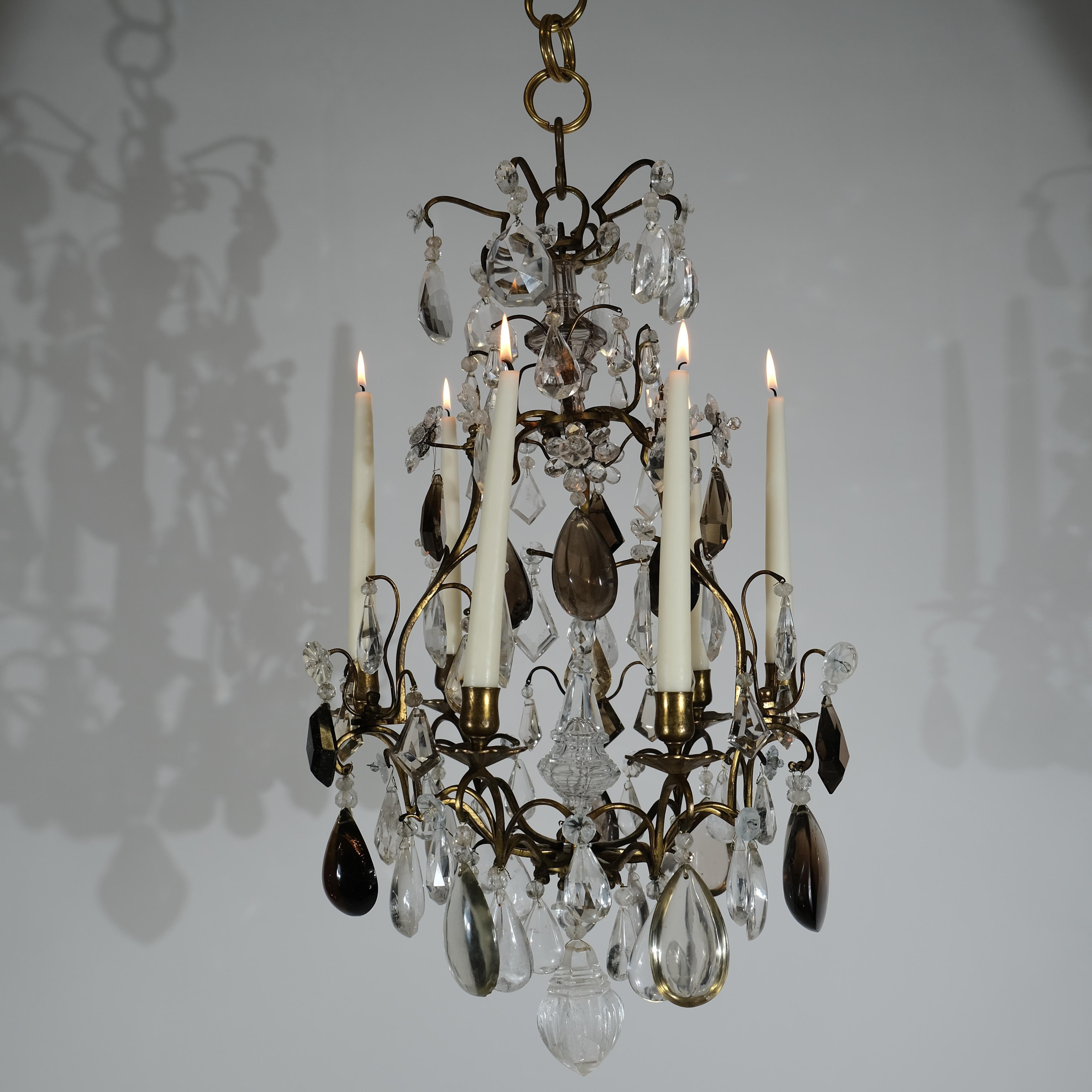 Small Baroque Style Chandelier with Exquisite Rock Crystals. 19th c. 5