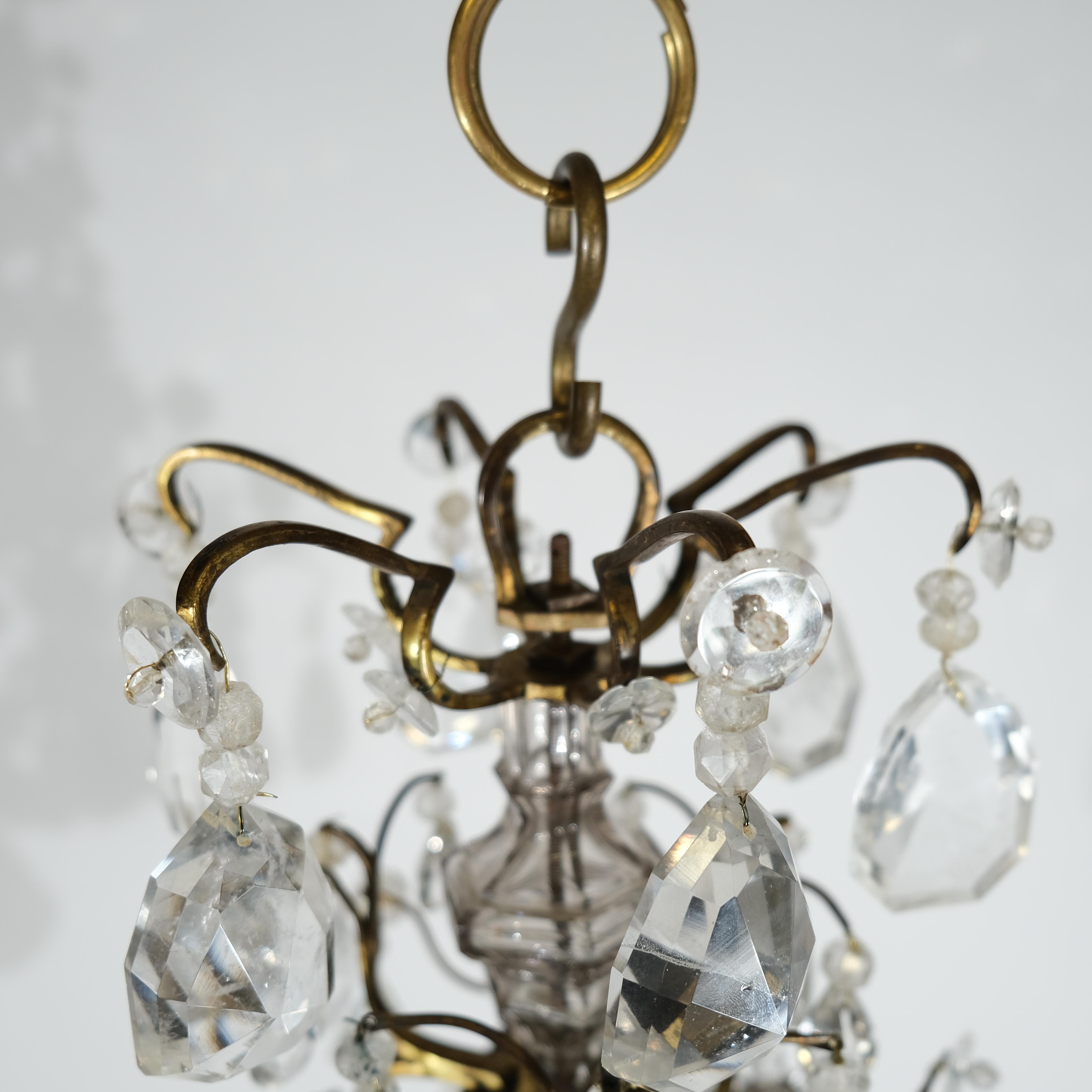 19th Century Small Baroque Style Chandelier with Exquisite Rock Crystals. 19th c.