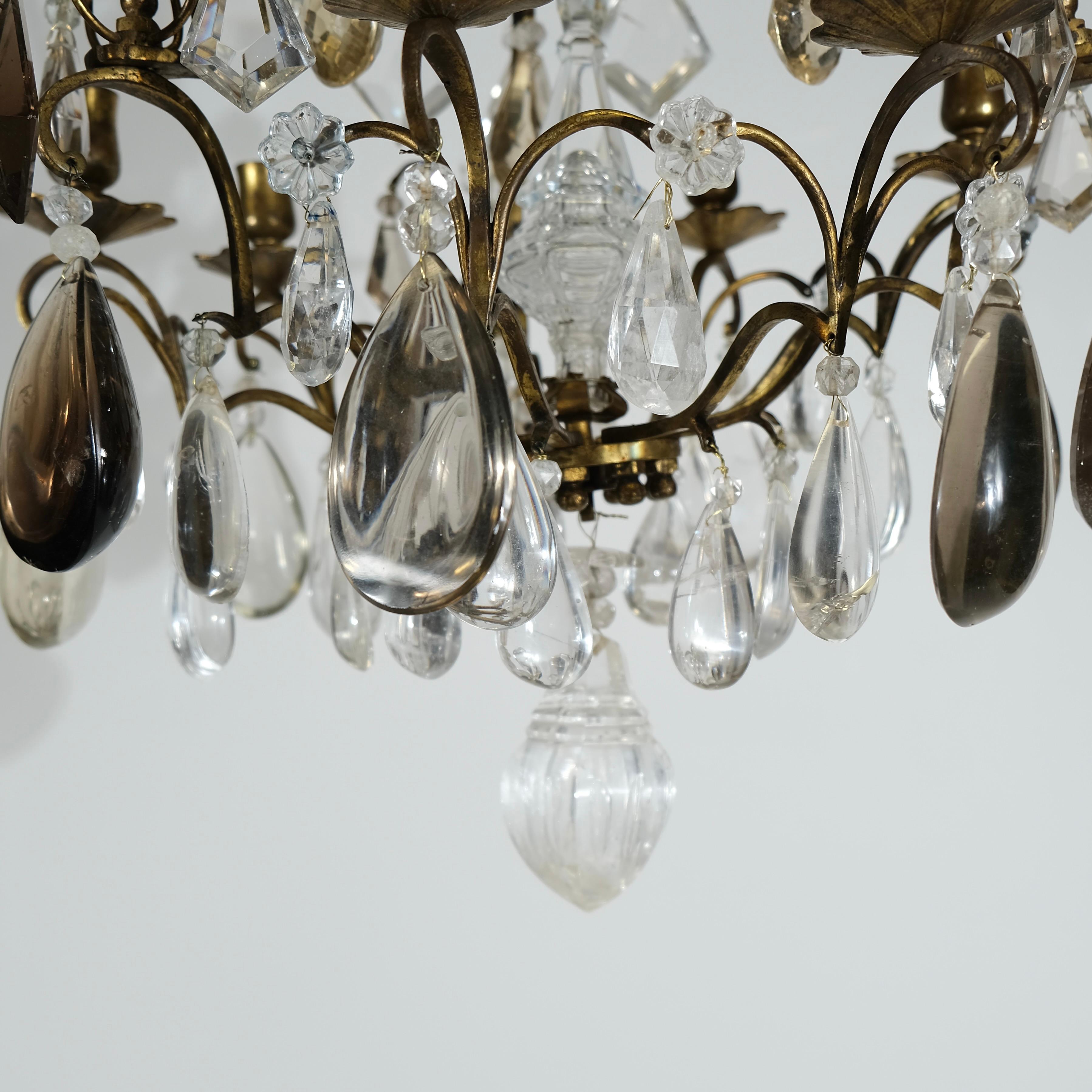 Small Baroque Style Chandelier with Exquisite Rock Crystals. 19th c. 1