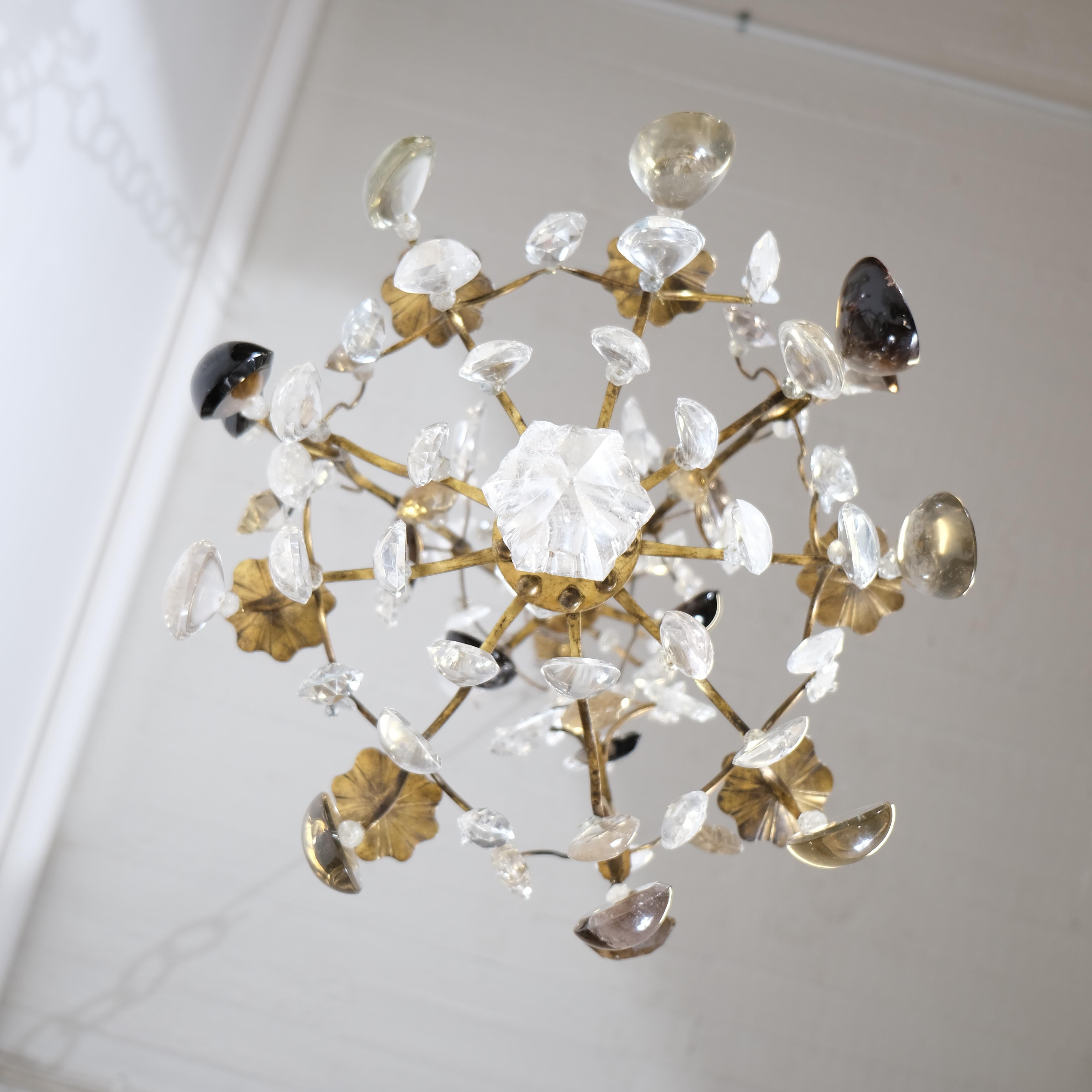 Small Baroque Style Chandelier with Exquisite Rock Crystals. 19th c. 2