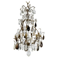 Small Baroque Style Chandelier with Exquisite Rock Crystals. 19th c.