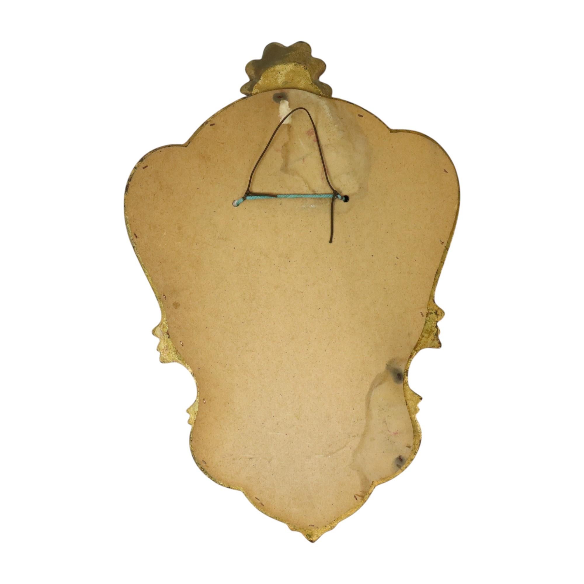 Small Baroque Style Crested Mirror With Console Resin France For Sale 8