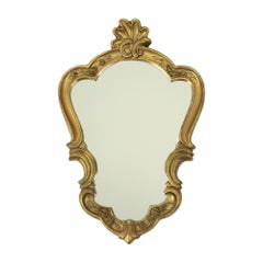 Small Baroque Style Crested Mirror With Console Resin France