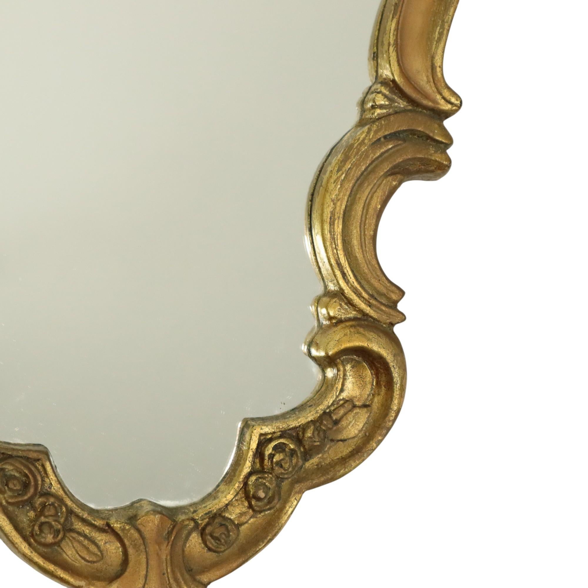 Glass Small Baroque Style Crested Mirror With Console Resin France For Sale