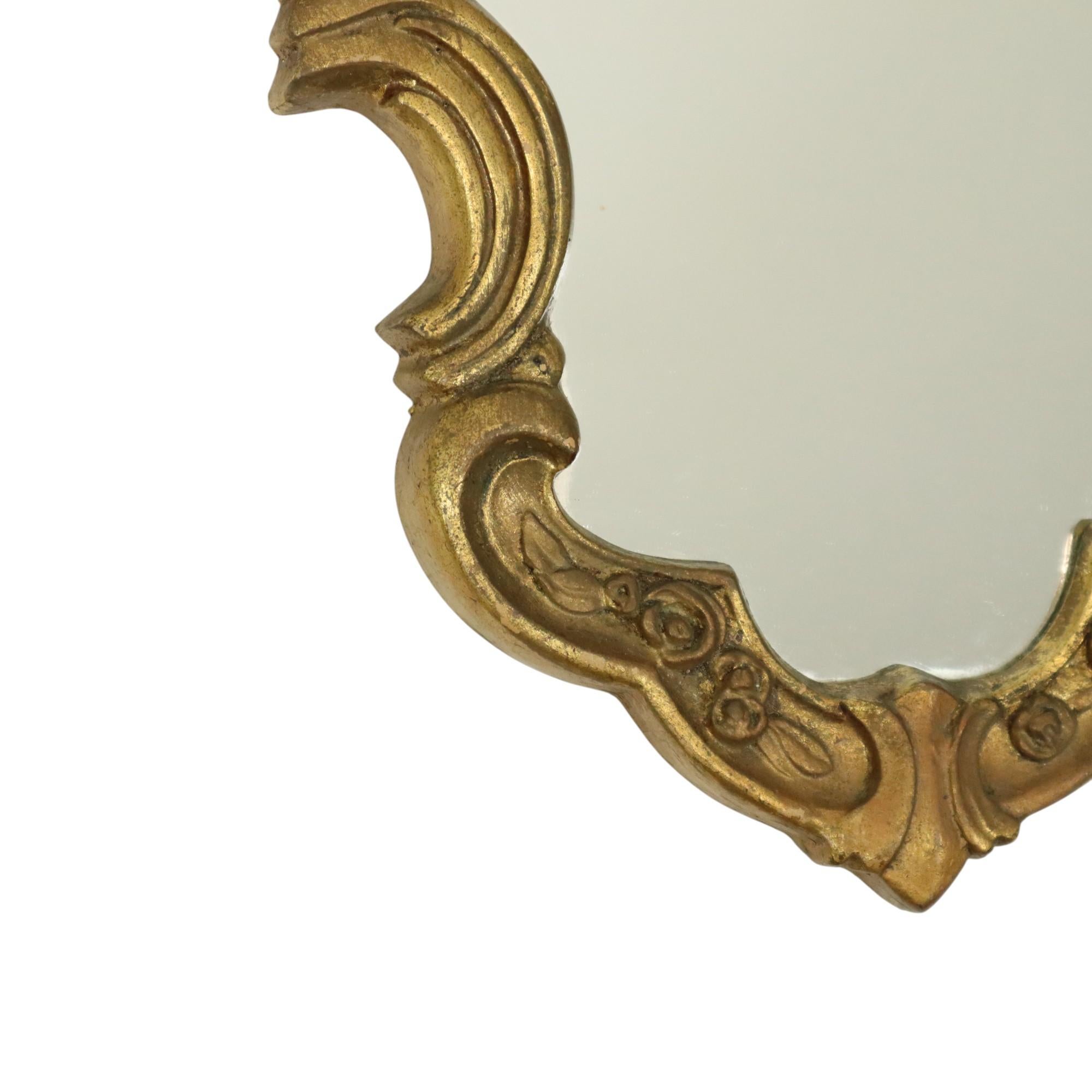 Small Baroque Style Crested Mirror With Console Resin France For Sale 1