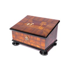 Small Baroque Writing Desk with Inlay and Incrustation, 18th Century