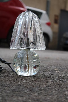 Small Barovier Table Lamp 1940s Murano Glass with Mushroom Bubbles