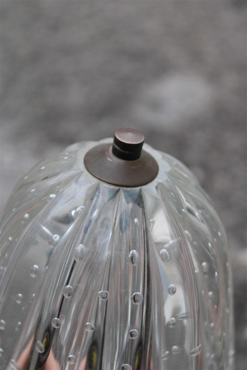 Small Barovier Table Lamp 1940s Murano Glass with Mushroom Bubbles 3