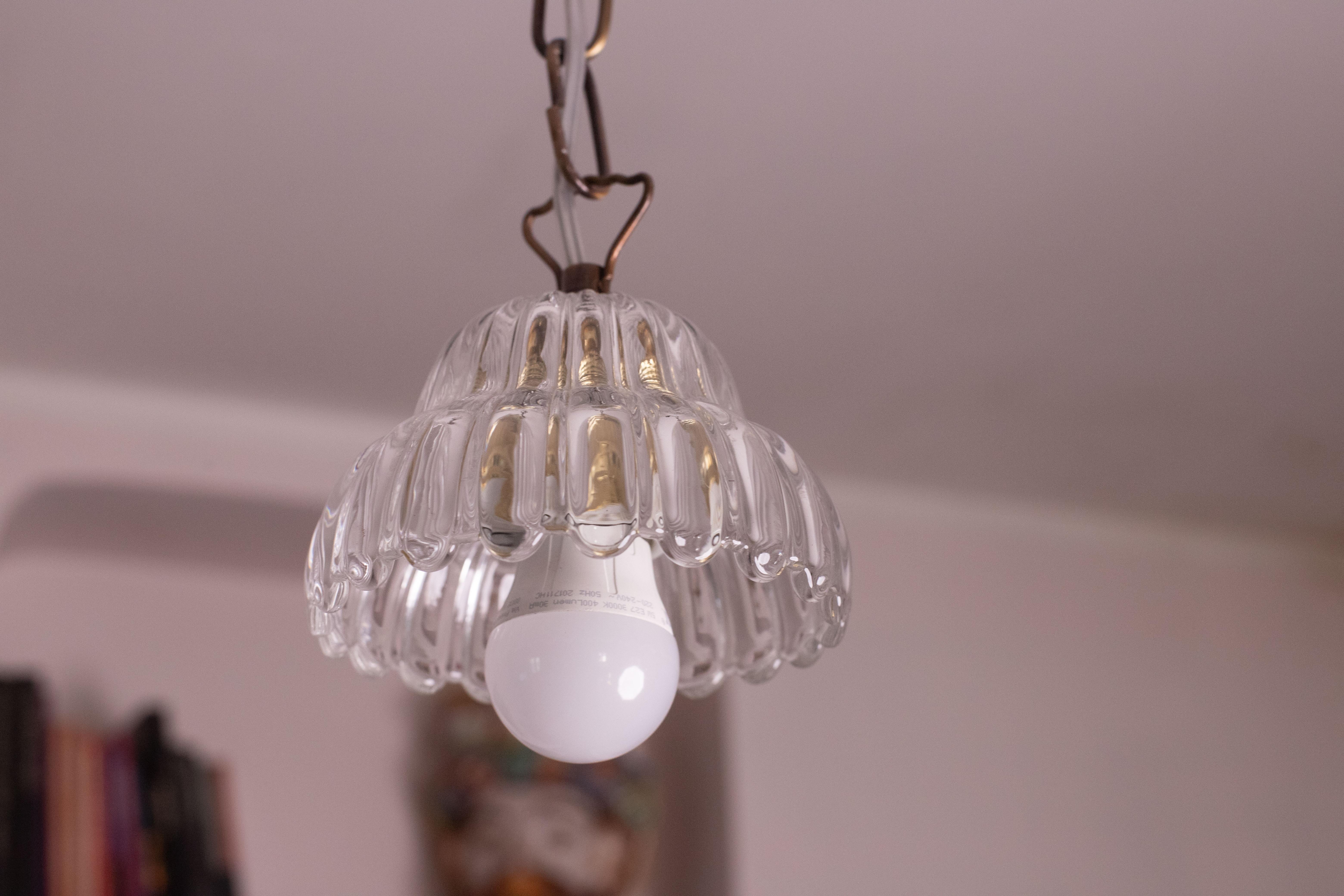 Milieu du XXe siècle Petite lampe suspendue Barovier&Toso, années 1950 en vente