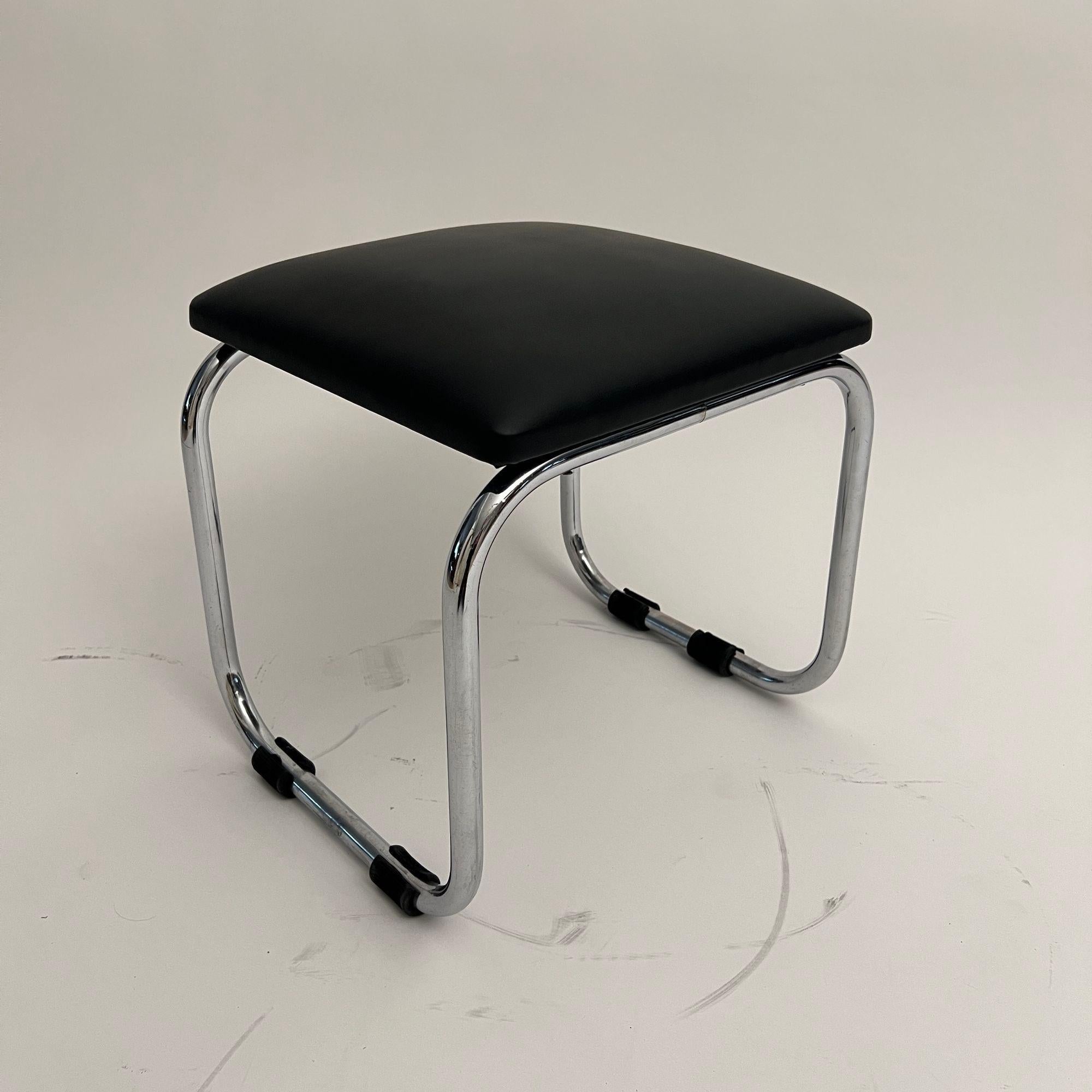 Small Bauhaus Desk by Mauser Werke, Black Lacquer, Tubular Steel, Germany, 1954 12