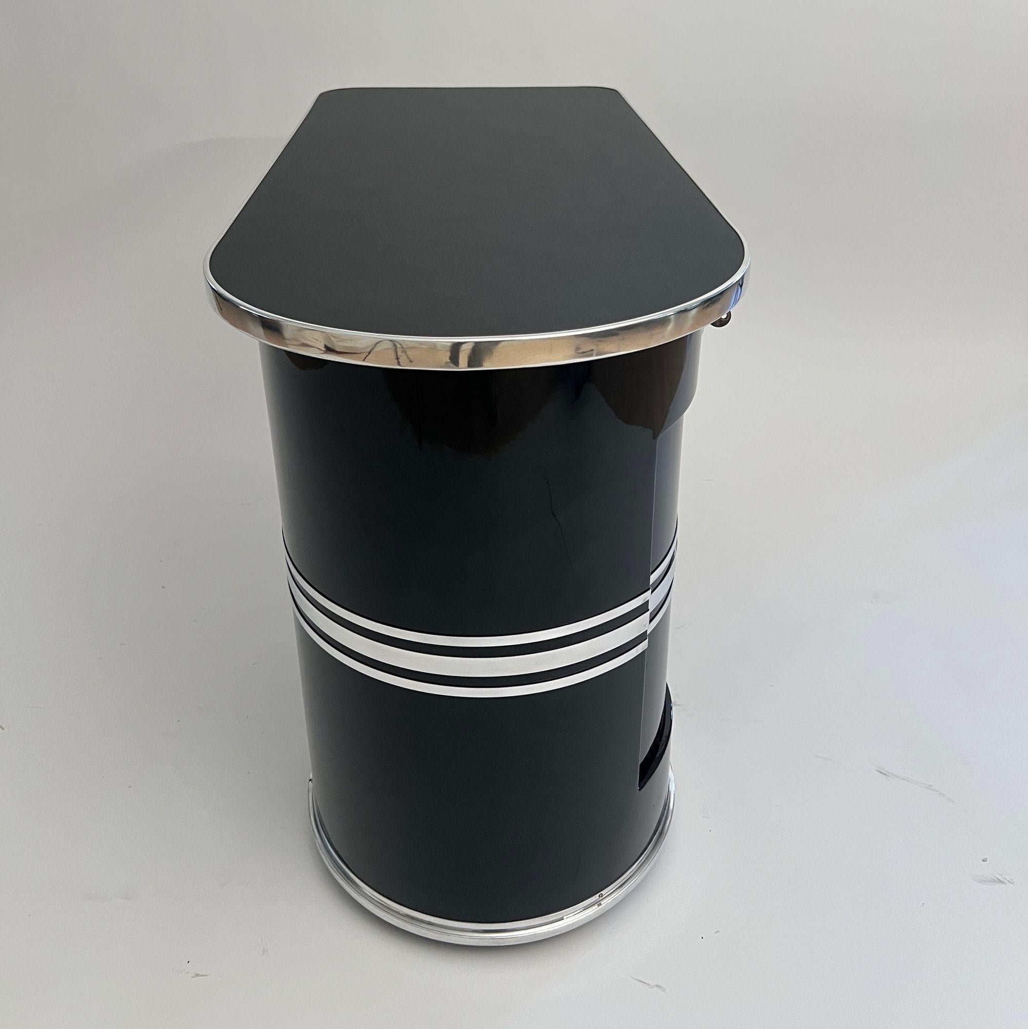 Small Bauhaus Desk by Mauser Werke, Black Lacquer, Tubular Steel, Germany, 1954 2