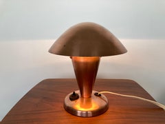 Small Bauhaus Style Brass Table Lamp, Czechoslovakia, 1940s