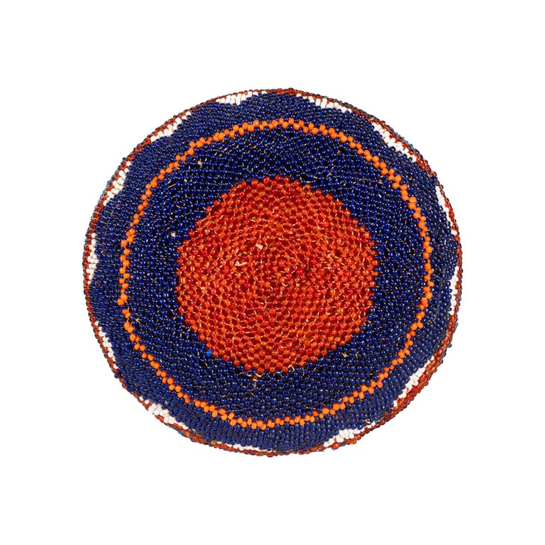 Native American Small Beaded Washoe Basket For Sale