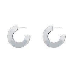 Small Beam Hoop Earrings - 935 Silver