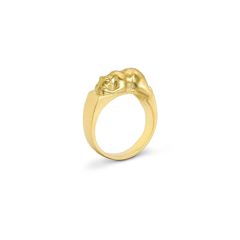 This is not just any ordinary ring - it's a paw-some statement piece that will be the center of attention wherever you go. Handcrafted in solid 14k gold, this ring features a charmingly whimsical bear that will always put a smile on your face.
With