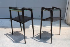 Mesillas de noche pequeñas Estantería Estilo Ico Parisi para Debaggis 1950s Latón