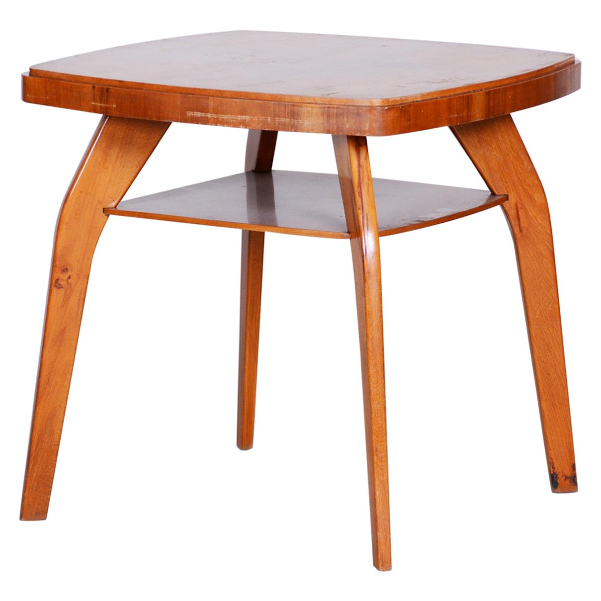 Small Beech Table, Czech Midcentury, Preserved in Original Condition, 1950s For Sale