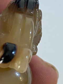 Small Bell in Agate, Sculpture, Made in China Early 20th Century, Gray Color