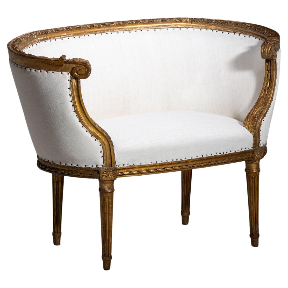 Small Bench in Louis XVI style, 19th Century