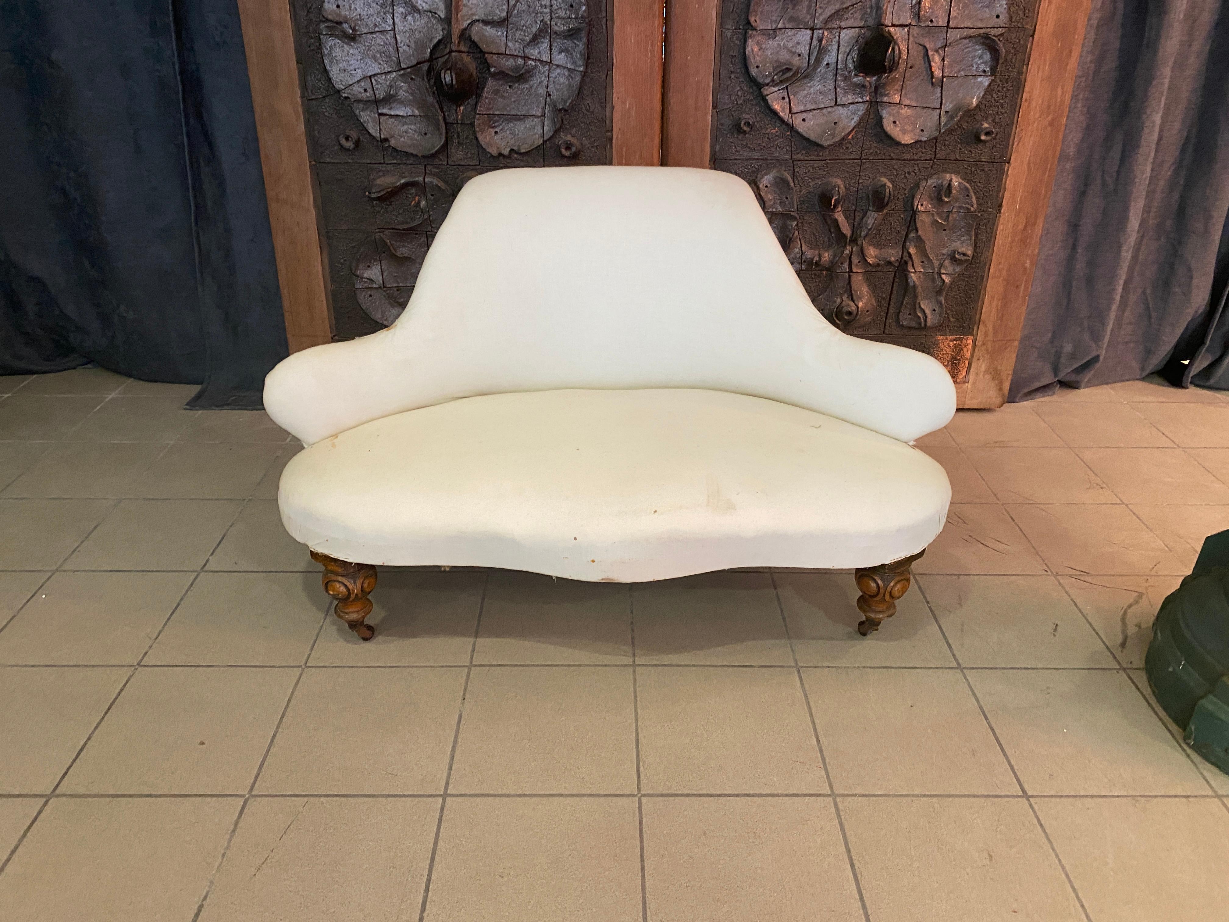 European Small Bench Napoleon III Period, Being Restored For Sale