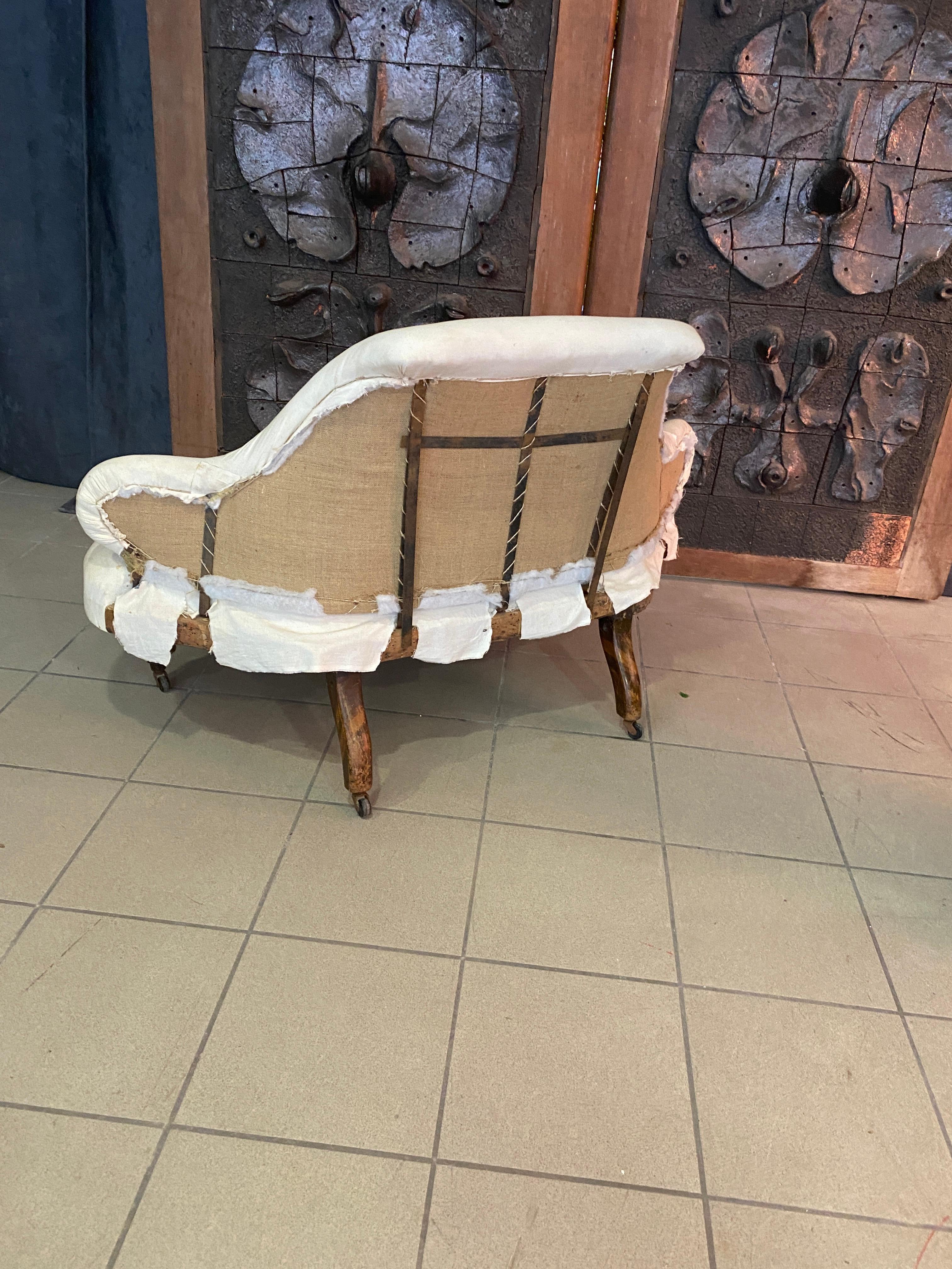 19th Century Small Bench Napoleon III Period, Being Restored For Sale