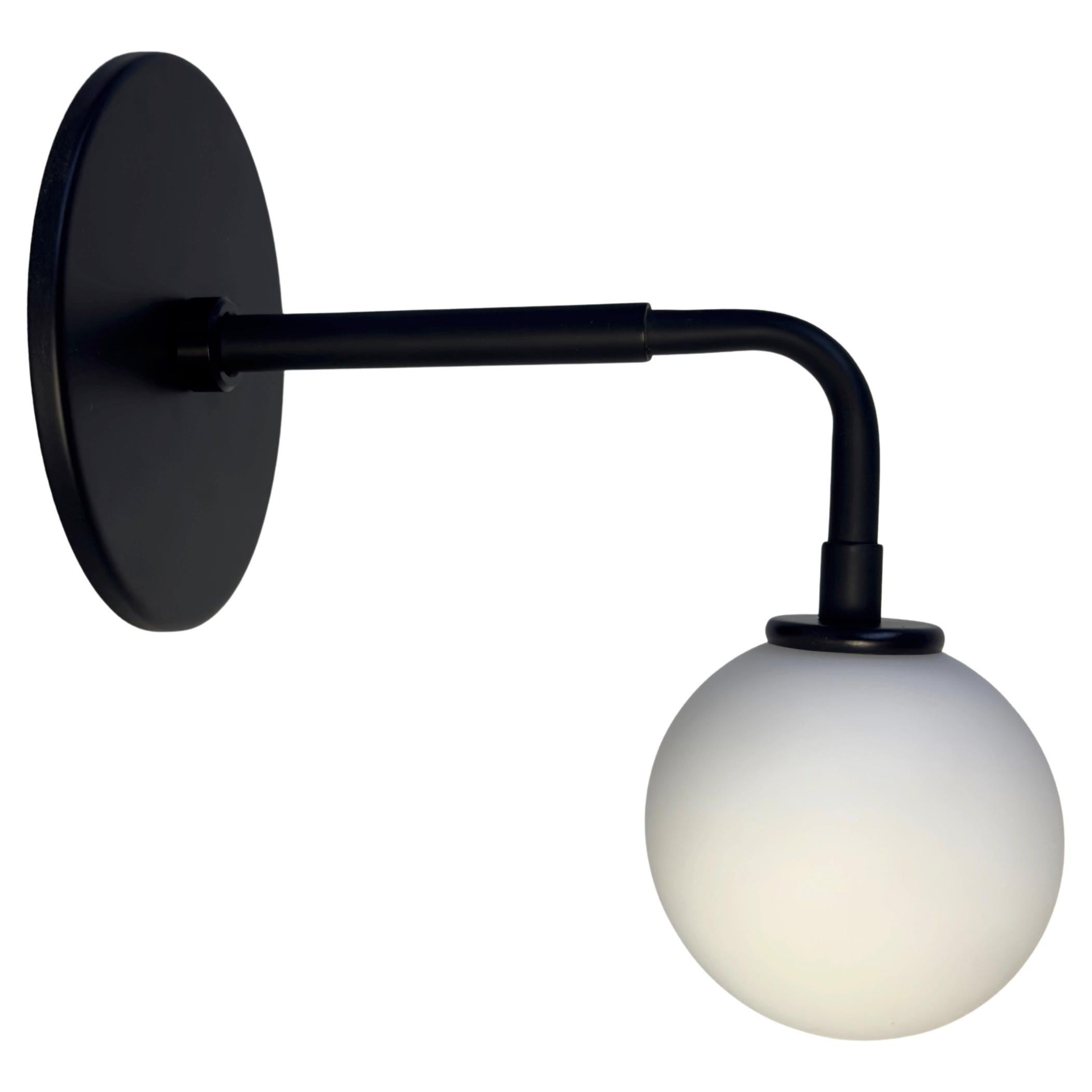 Small Bent Arm Sconce A by Research.Lighting, Black, Glass, Factory 2nd