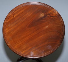 Small Bevan Funnell Mahogany Tripod Lamp Side End Wine Occasional Table Round