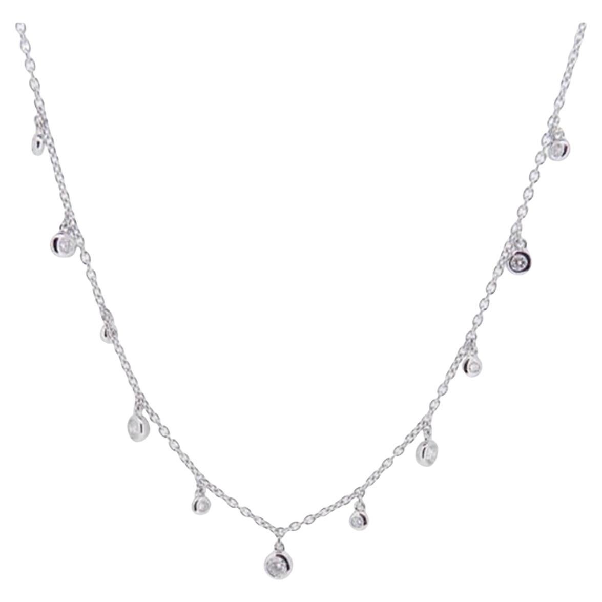 Small Bevel Round Line Diamond Necklace Pendant