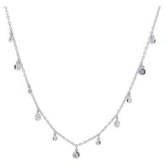 Collier diamant ligne ronde petit biseau pendentif