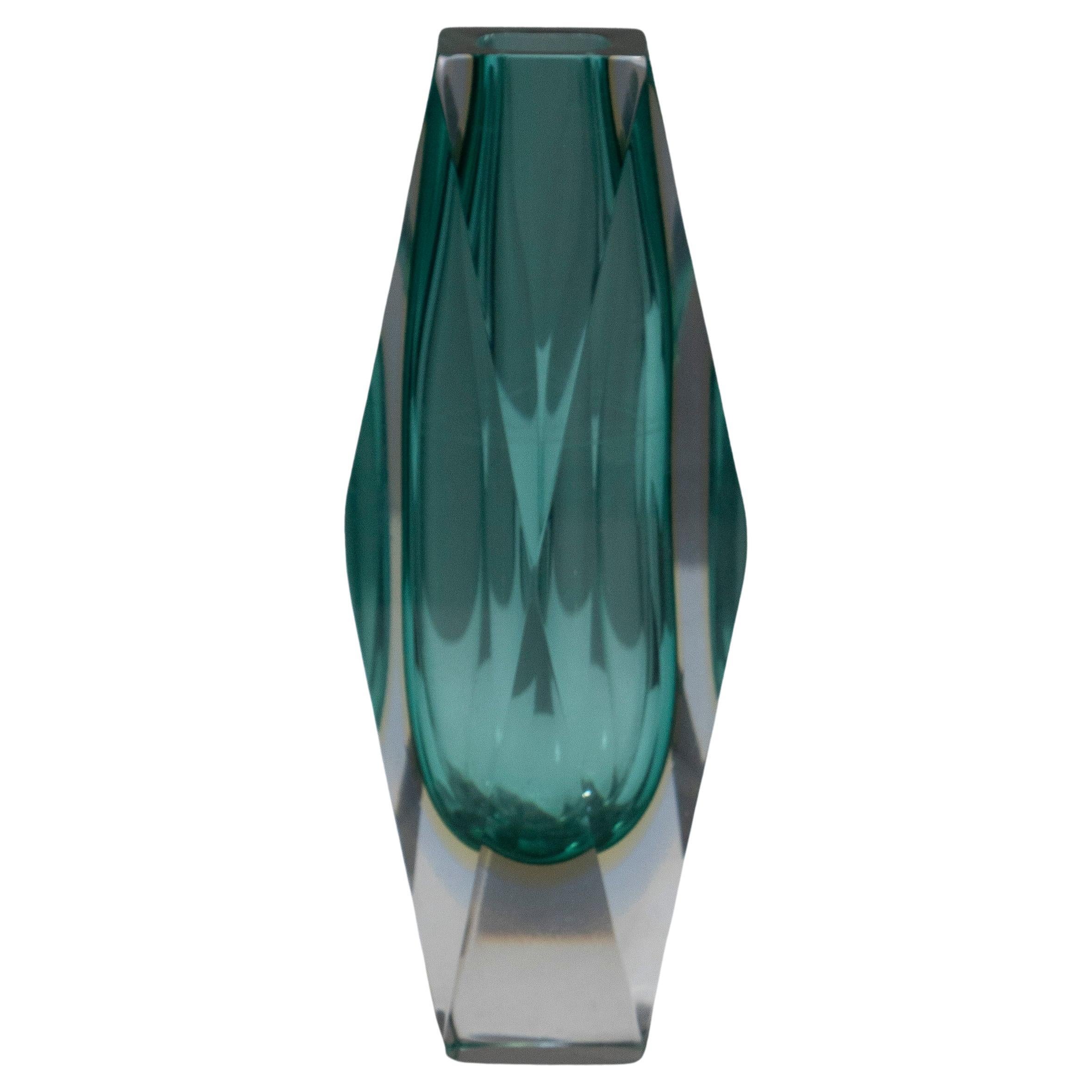Piccolo vaso in vetro di Murano smussato, anni '50