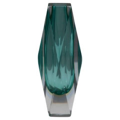 Small Beveled Murano Glass Vase, 1950s