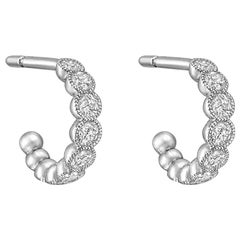 Small Bezel-Set Diamond Hoop Earrings