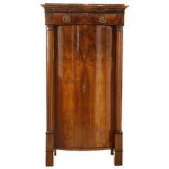 Small Biedermeier Cabinet, Walnut with Convex Doors, Austria/Vienna, circa 1820