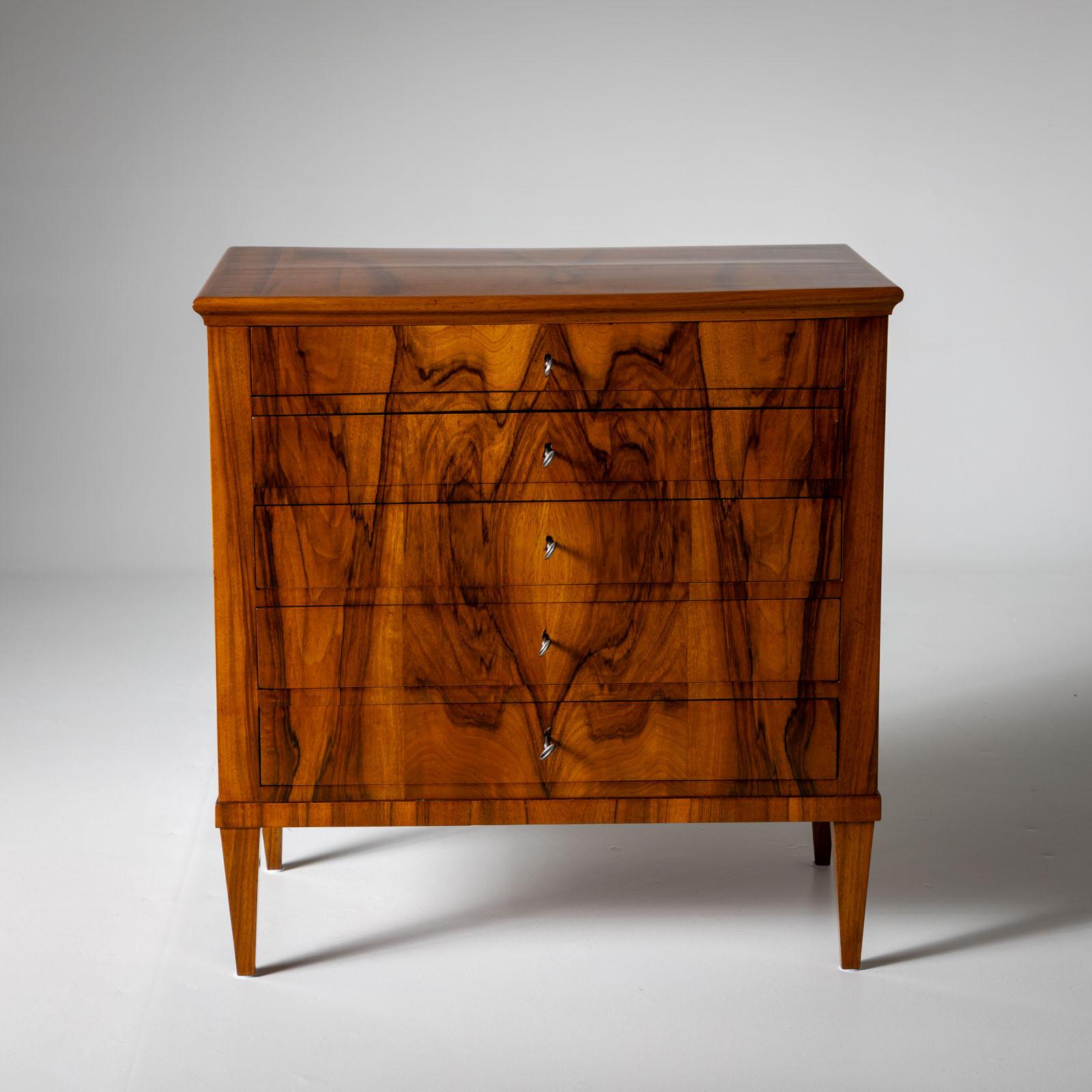 Veneer Small Biedermeier Chest of Drawers, around 1820, South Germany
