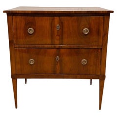 Small Biedermeier Chest of Two Drawers, Walnut Veneer, South Germany circa 1820