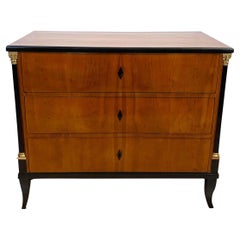 Small Biedermeier Commode, Cherry Veneer, Half-Columns, South Germany circa 1820