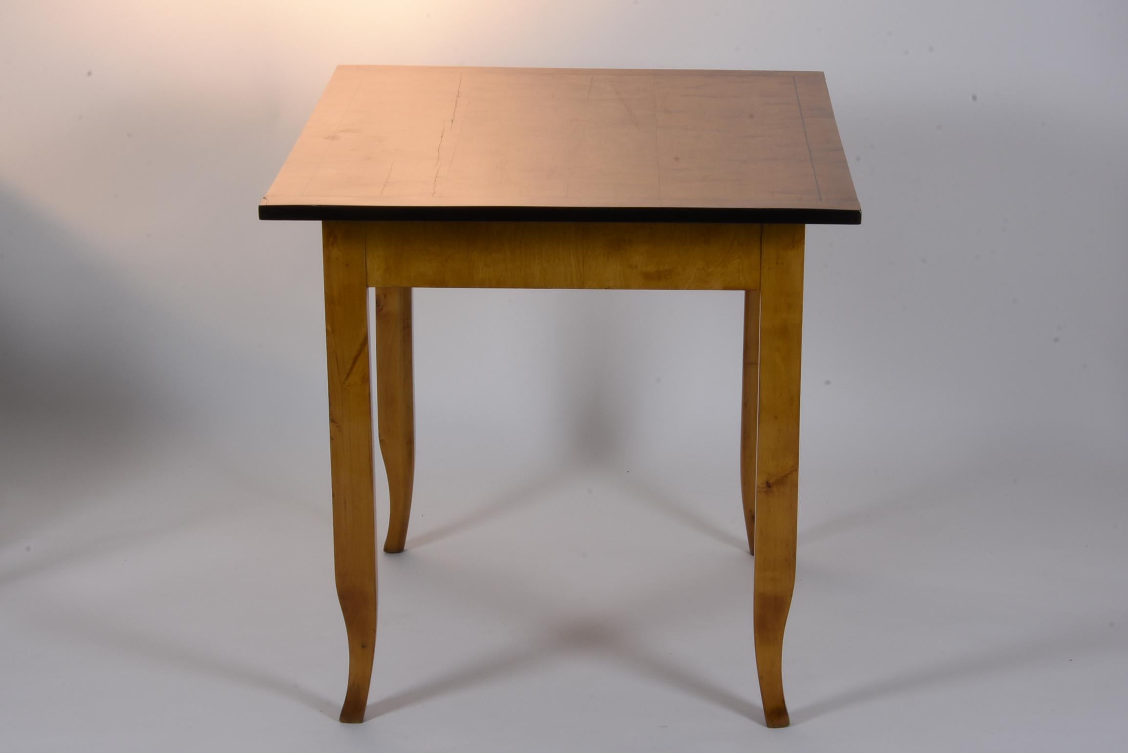 German Small Biedermeier Table Birch Wood Hessen, circa 1820 For Sale