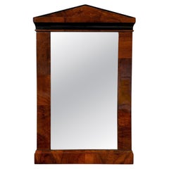Small Biedermeier Wall Mirror, Walnut Veneer, Ebonized, Austria, circa 1820